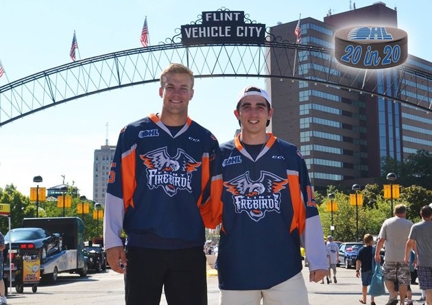 2015-16 Samuel Duchesne Flint Firebirds Game Worn Jersey - Inaugural  Season