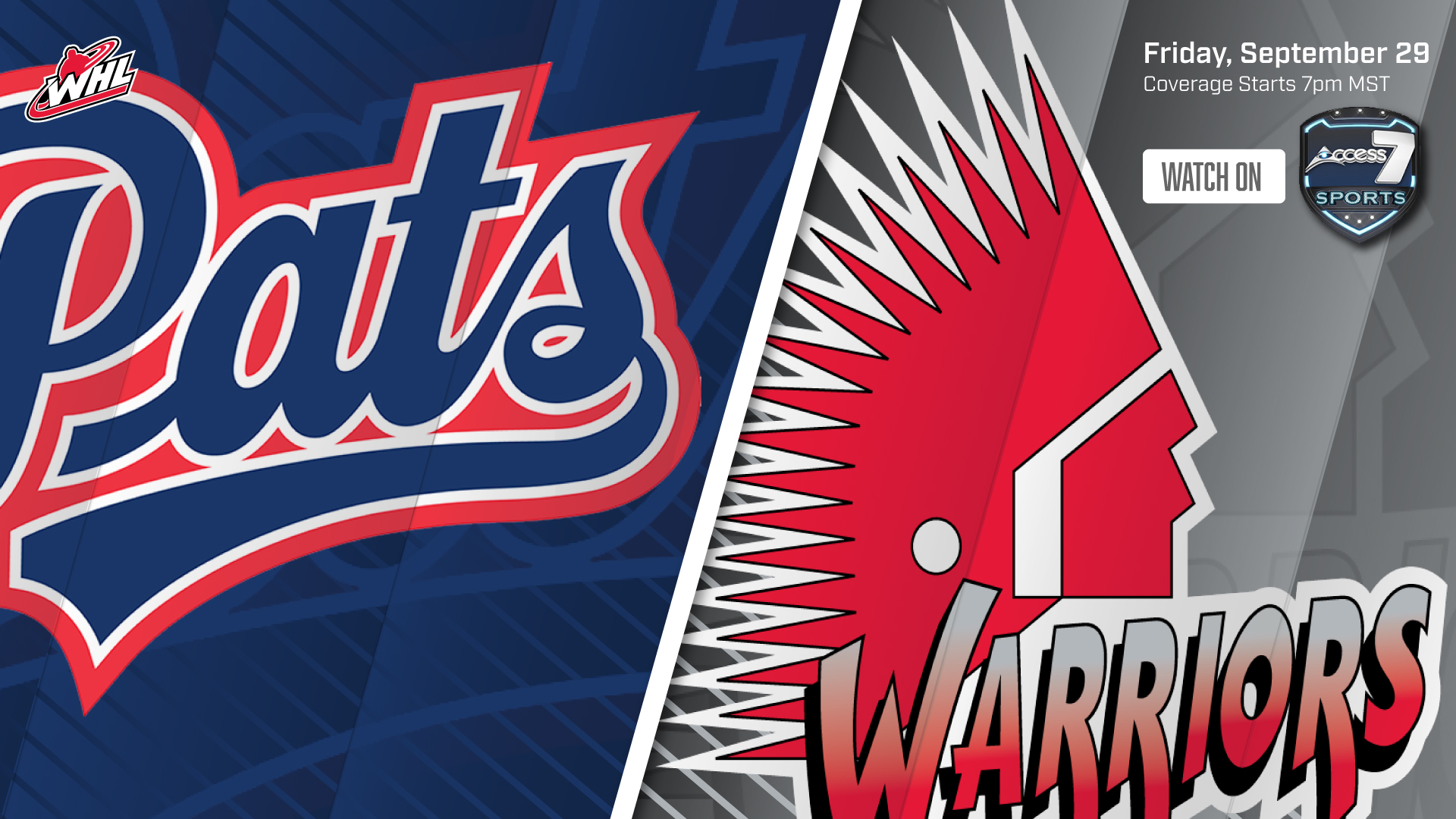 Pats and Warriors meet in East Division clash to open WHL on Access schedule Western Hockey League