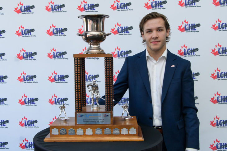 HALIFAX, NS - MAY 25: Memorial Cup Presented by Kia CHL Awards Media session on Saturday, May 25th, 2019 at the Halifax Convention Centre in Halifax, Nova scotia, Canada. (Photo by Vincent Ethier/LHJMQ/CHL)